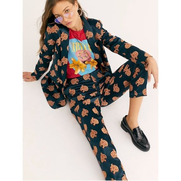 Snow Leopard Jacquard Trouser Pants 